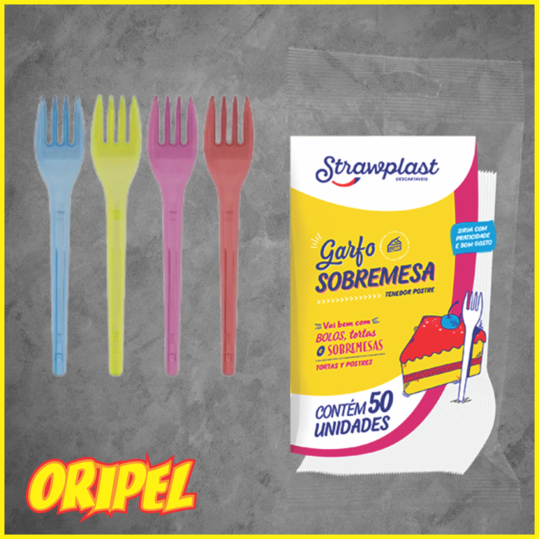 GARFO SOBREMESA/MISTO NEON STRAWPLAST 50 UN
