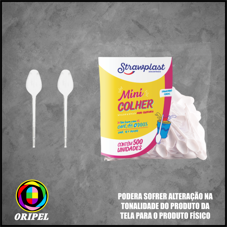 MINI COLHER PLASTICA CRISTAL STRAWPLAST 100 UN