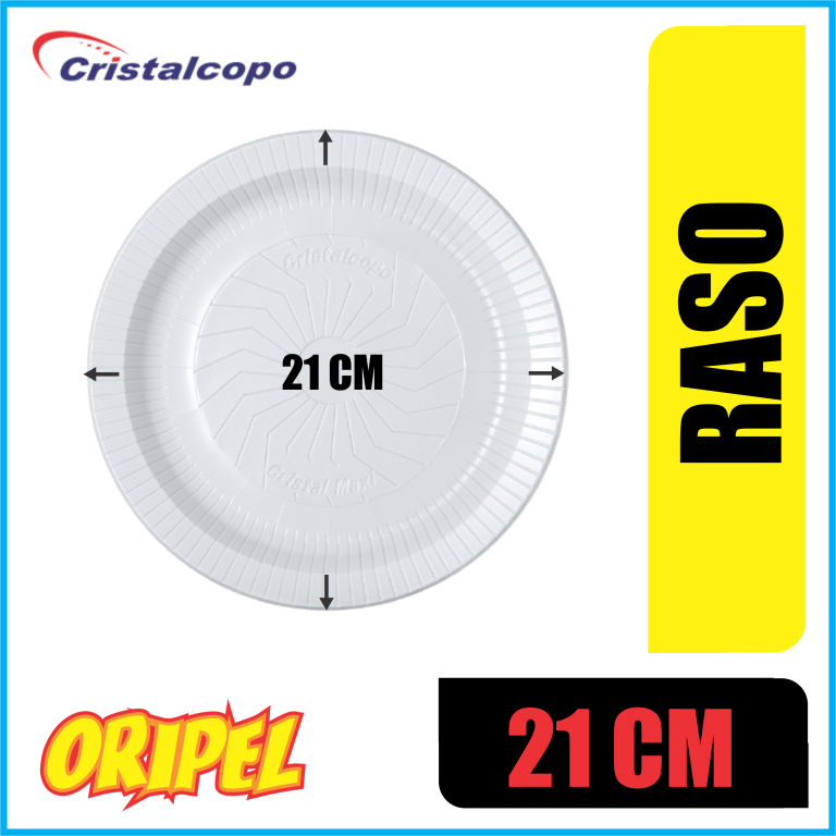 PRATO RASO 21CM/BRANCO CRISTALCOPO 10 UN