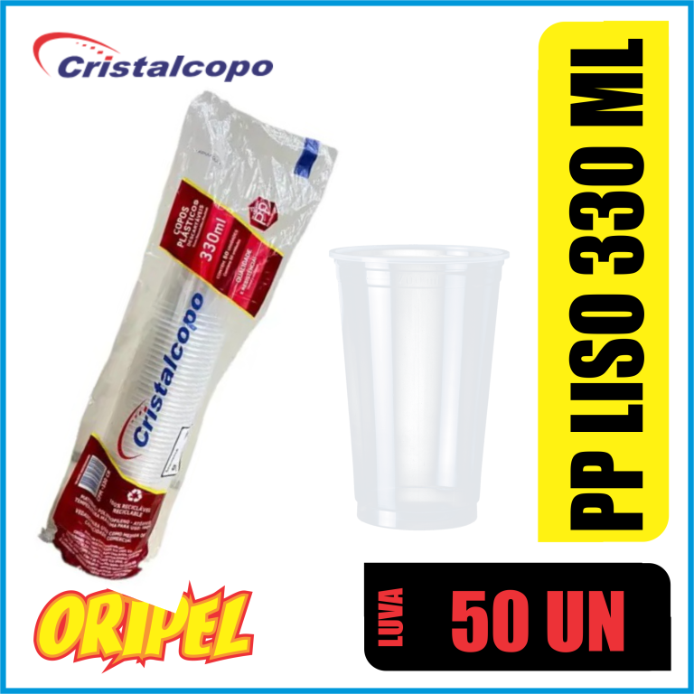 COPO PP LISO 330ML/CPM-330CR CRISTALCOPO 50 UN