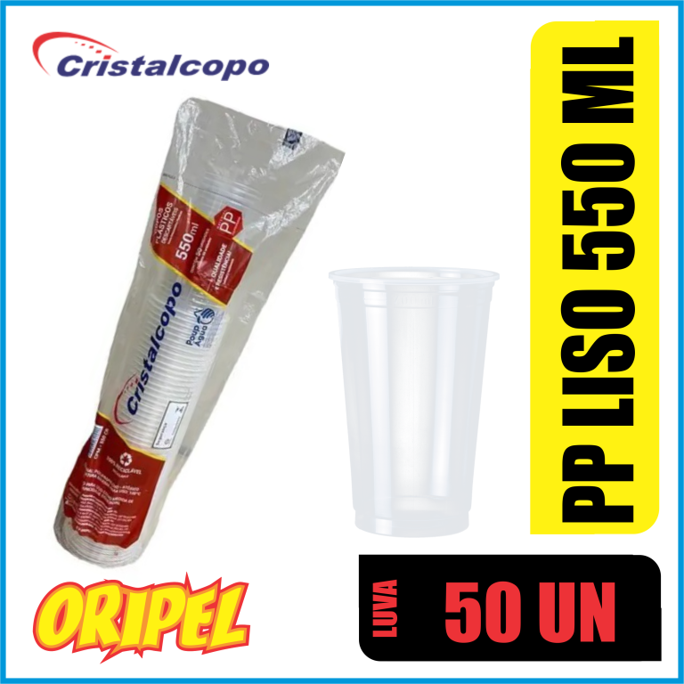 COPO PP LISO 550ML/CPM-550CR CRISTALCOPO 50 UN