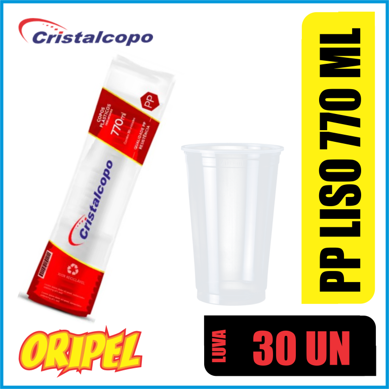 COPO PP LISO 770ML/CPM-770CR CRISTALCOPO 30 UN