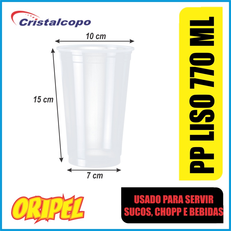 COPO PP LISO 770ML/CPM-770CR CRISTALCOPO 30 UN