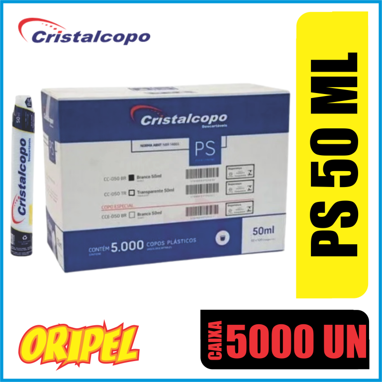 COPO PS TRANSLÚCIDO/050ML CRISTALCOPO 5000 UN