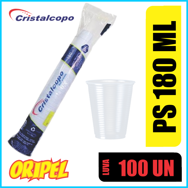 COPO PS TRANSLUCIDO/180ML CRISTALCOPO 100 UN
