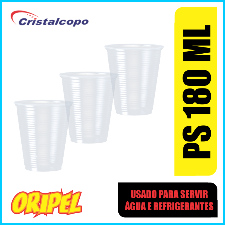 COPO PS TRANSLUCIDO/180ML CRISTALCOPO 100 UN