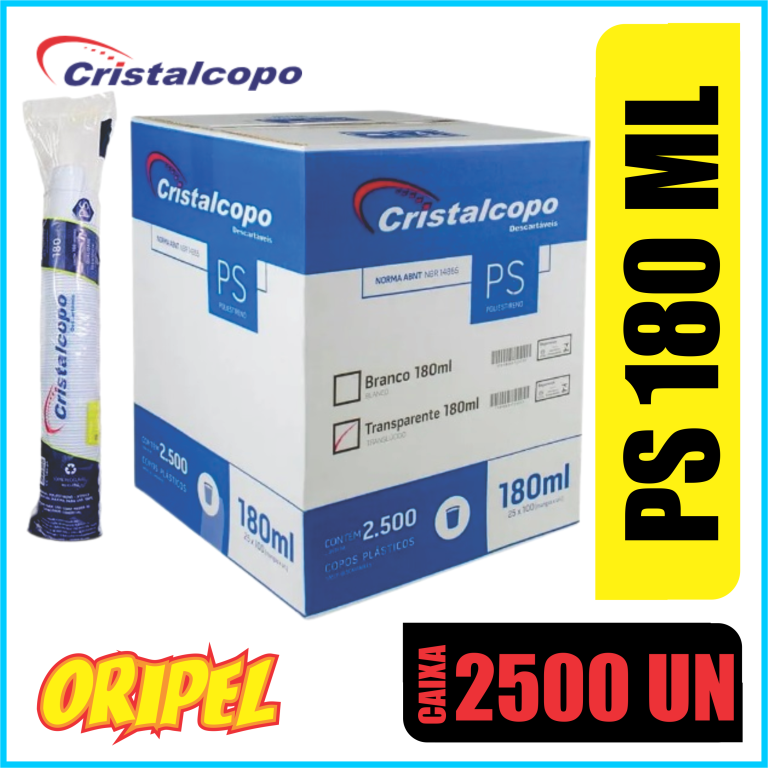 COPO PS TRANSLUCIDO/180ML CRISTALCOPO 2500 UN