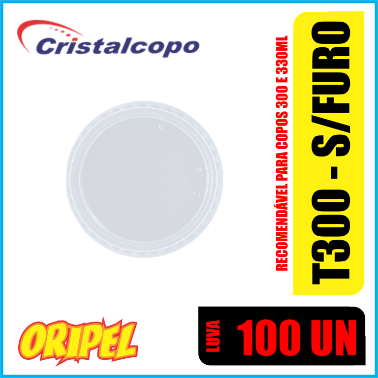 TAMPA PS T-300TR S/FURO TRANSP CRISTALCOPO 100 UN