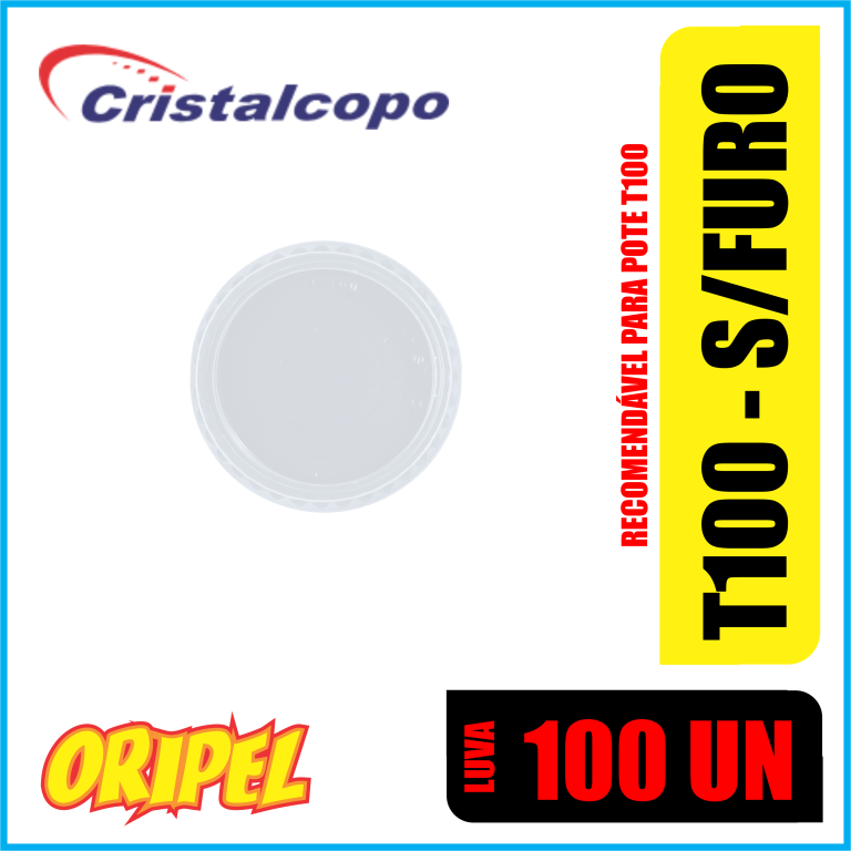 TAMPA PS T-100TR S/FURO TRANSP CRISTALCOPO 100 UN