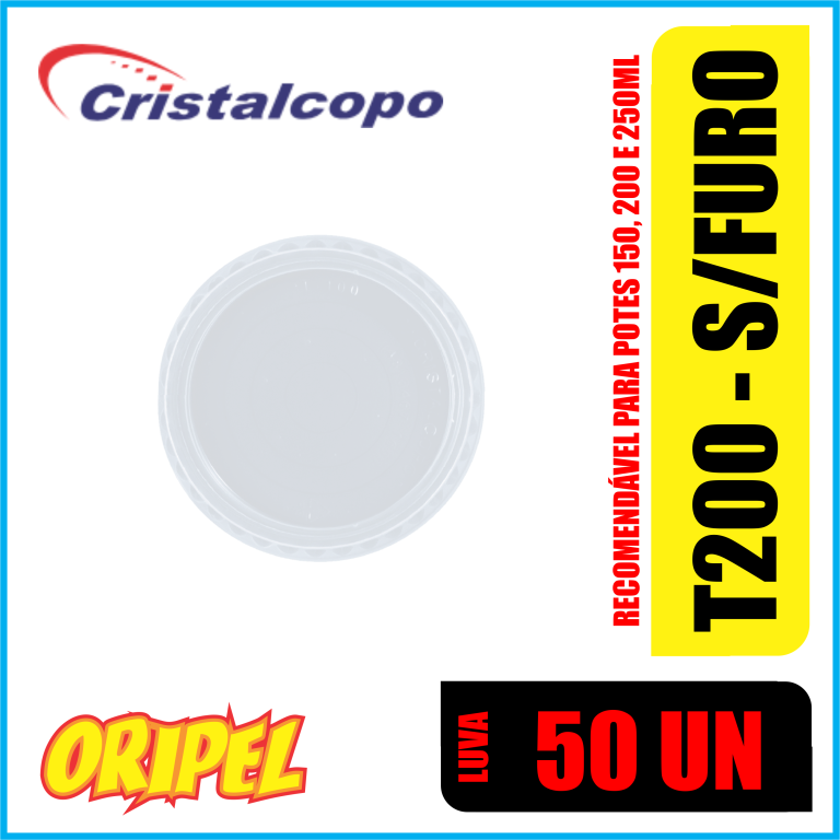TAMPA PS T-200TR S/FURO TRANSP CRISTALCOPO 50 UN