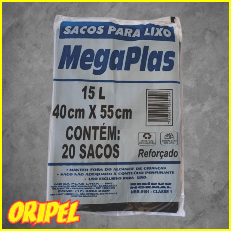 SACO LIXO PRETO SM/015 LTS MEGAPLAS 20UN