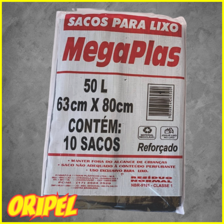 SACO LIXO PRETO SM/050 LTS MEGAPLAS 10 UN