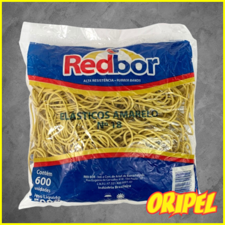 ELASTICO AMARELO P/DINHEIRO 18 REDBOR 500G/600UN
