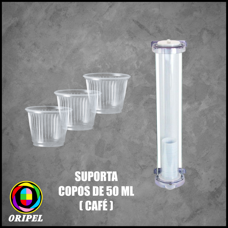 SUPORTE COPO CAFÉ ACRILICO P/PAREDE ALDINOX