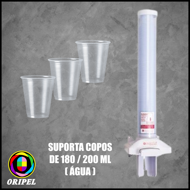 SUPORTE COPO ÁGUA PLÁSTICO P/PAREDE POUPA COPO EXACCTA