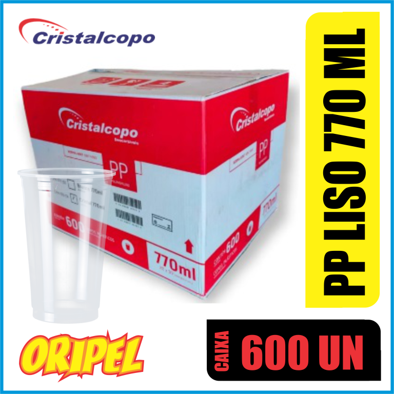 COPO PP LISO 770ML/CPM-770CR CRISTALCOPO 600 UN