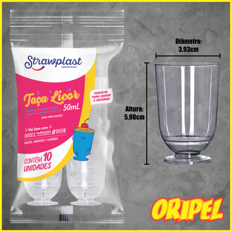 TAÇA 50ML LICOR CRISTAL STRAWPLAST 10 UN