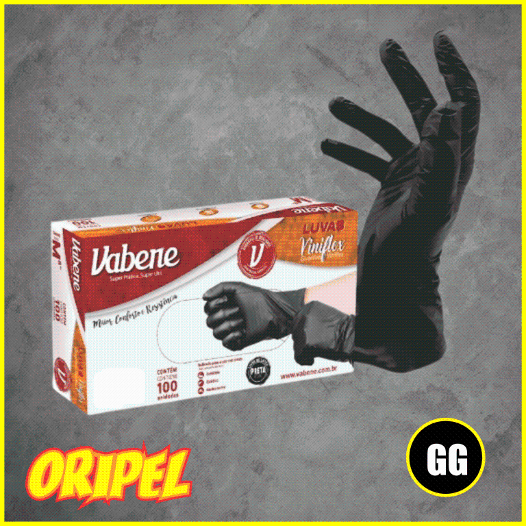 LUVA VINIFLEX PRETA/GG VABENE 100 UN