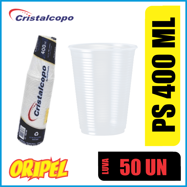 COPO PS TRANSLUCIDO/400ML CRISTALCOPO 50 UN