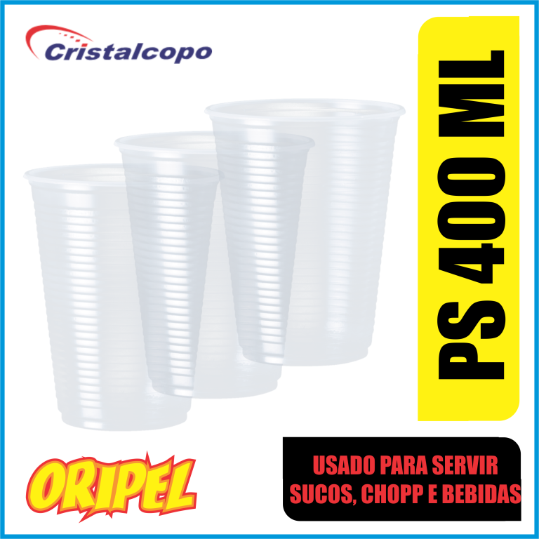 COPO PS TRANSLUCIDO/400ML CRISTALCOPO 50 UN