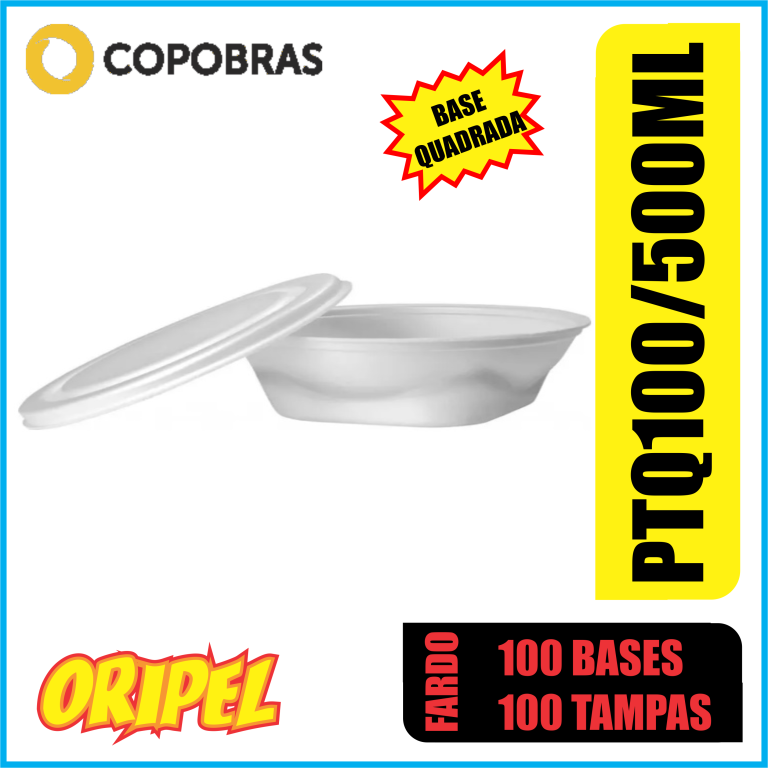MARMITA BASE/TAMPA EPS PTQ100/500ML COPOBRAS 100 UN