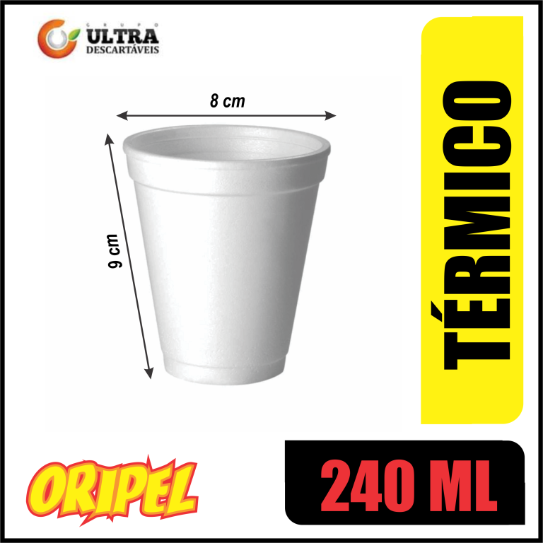 COPO ISOPOR BRANCO 240ML ULTRATHERM 25 UN