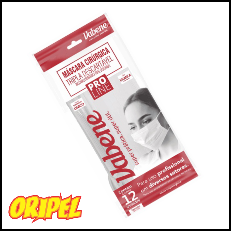 MASCARA TNT TRIPLA BRANCAC/ELÁSTICO VABENE 12 UN