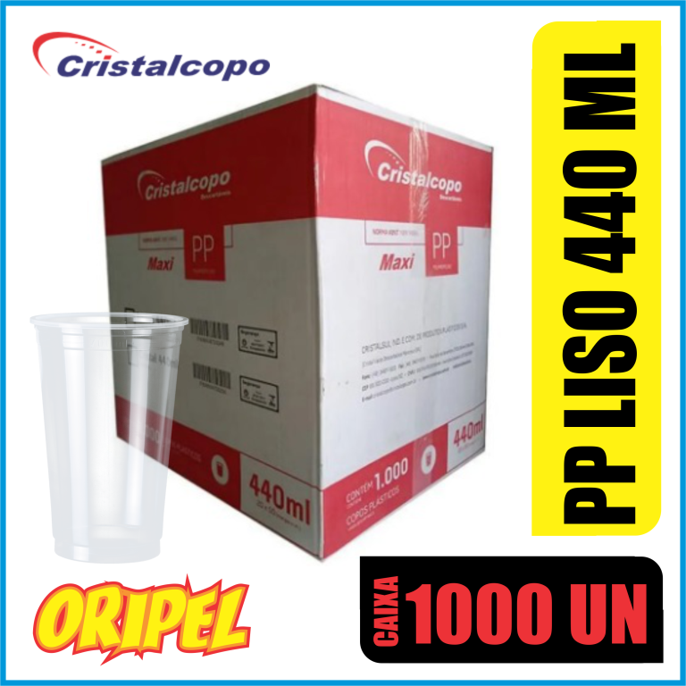 COPO PP LISO 440ML/CPM-440 CR CRISTALCOPO 1000 UN