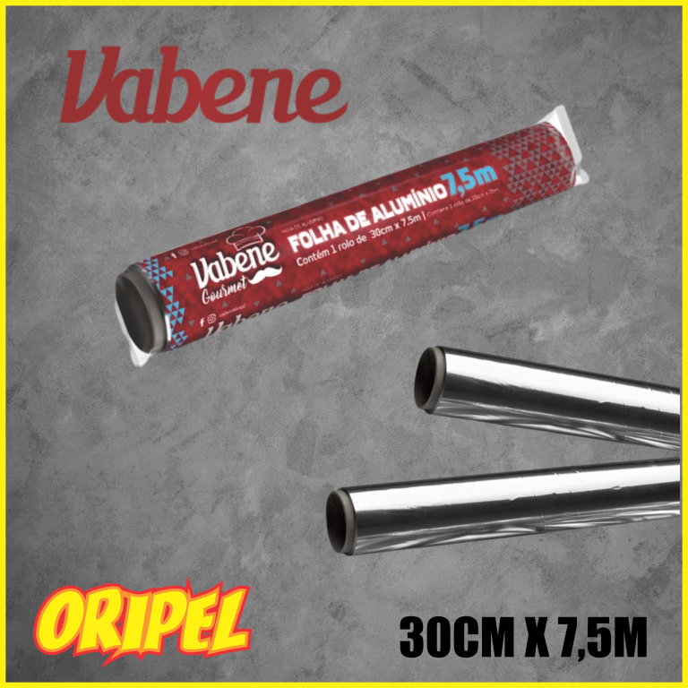 PAPEL ALUMINIO 30CMX7,5M VABENE