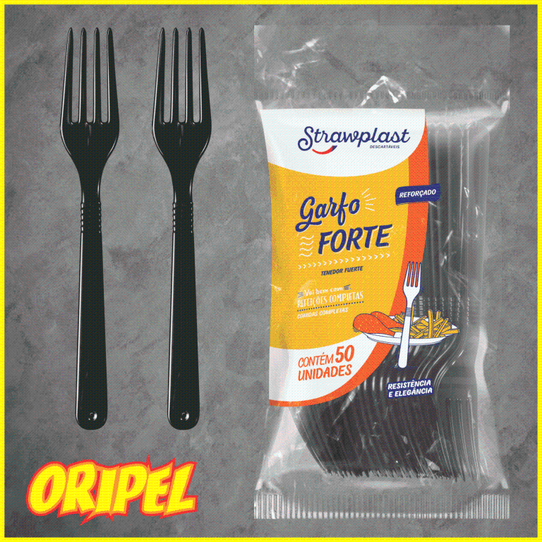 GARFO FORTE/PRETO STRAWPLAST 50 UN