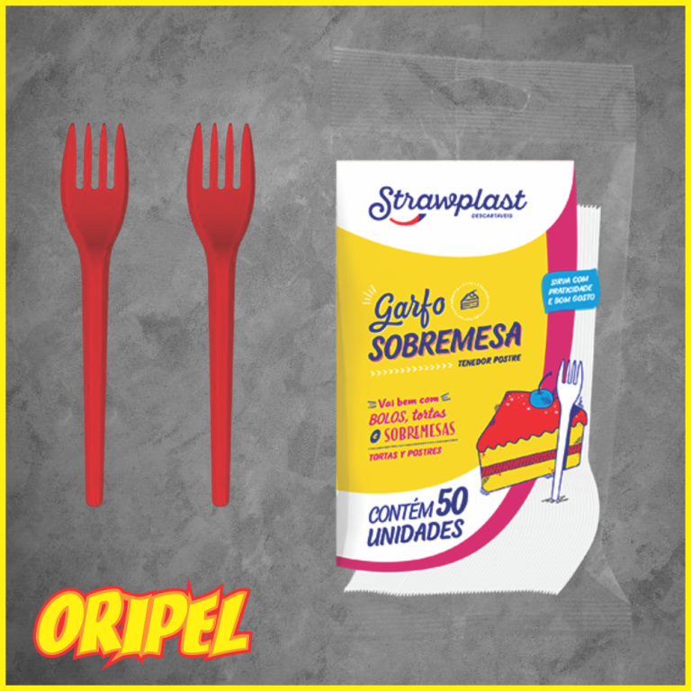 GARFO SOBREMESA/VERMELHO STRAWPLAST 50 UN