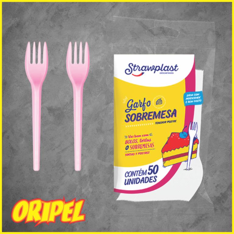 GARFO SOBREMESA/ROSA STRAWPLAST 50 UN