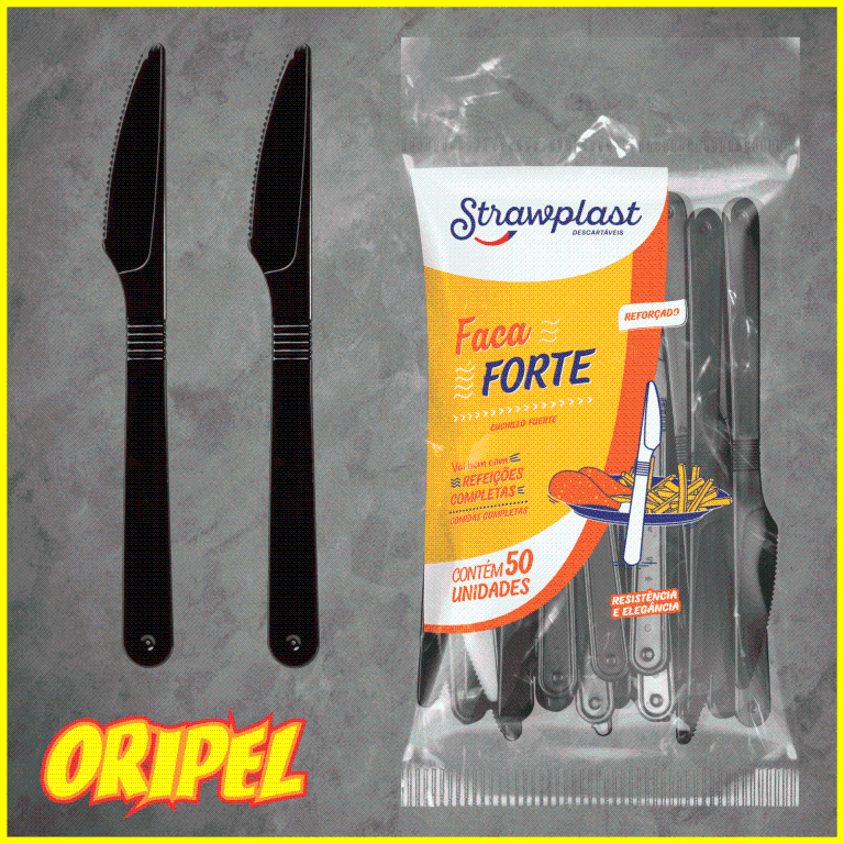 FACA FORTE/PRETA STRAWPLAST 50 UN