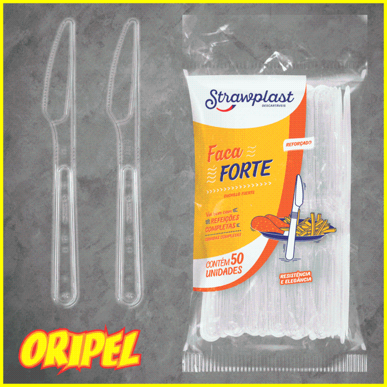 FACA FORTE/CRISTAL STRAWPLAST 50 UN