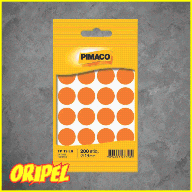 ETIQUETA ADESIVA CODIFICAÇÃO TP19/LARANJA PIMACO 200 UN