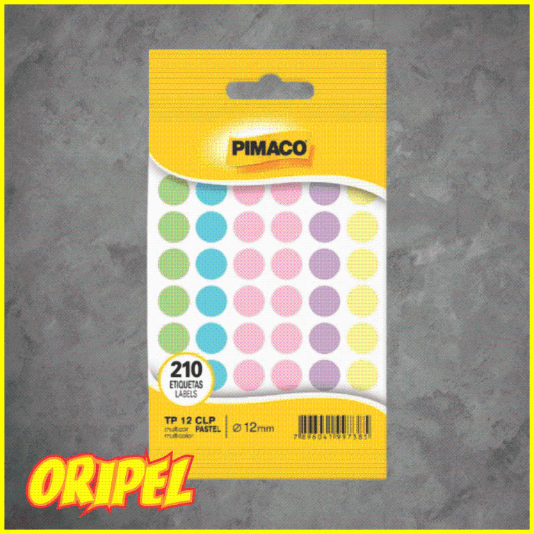 ETIQUETA ADESIVA CODIFICAÇÃO TP12/CLP PASTEL PIMACO 210 UN