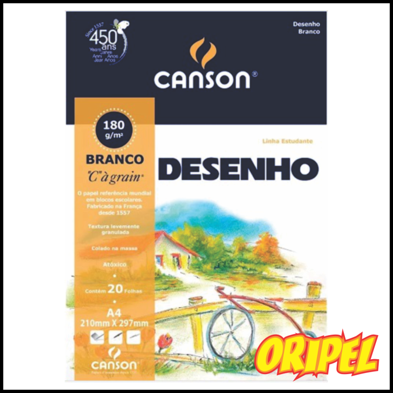 BLOCO DESENHO BRANCO A4/180G CANSON 20 FLS