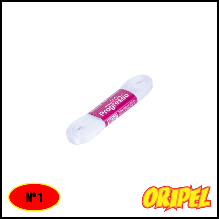 FITA CETIM POLIESTER 07MM BRANCO/201 PROGRESSO 10 MTS