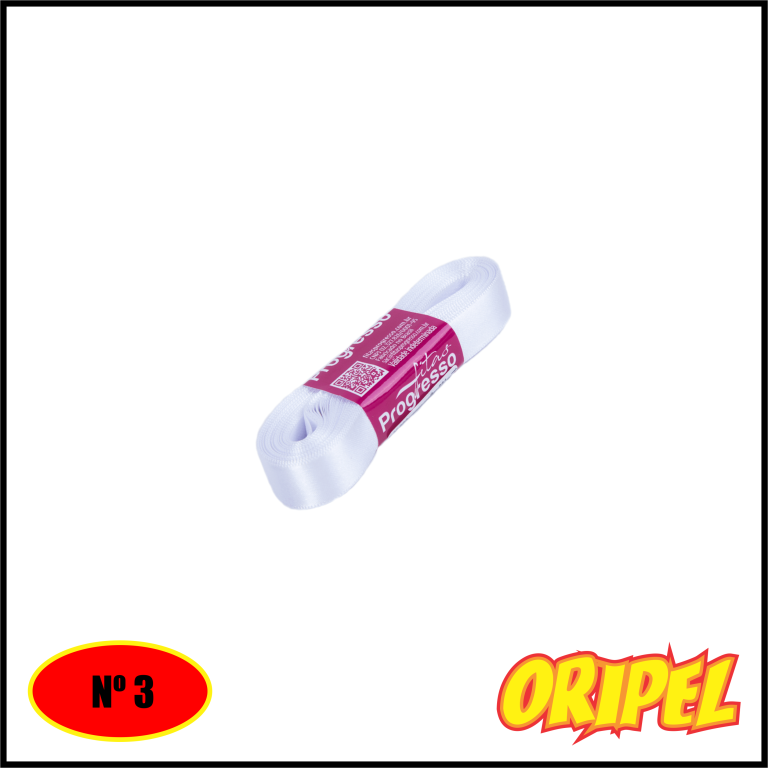 FITA CETIM POLIESTER 15MM BRANCO/201 PROGRESSO 10 MTS