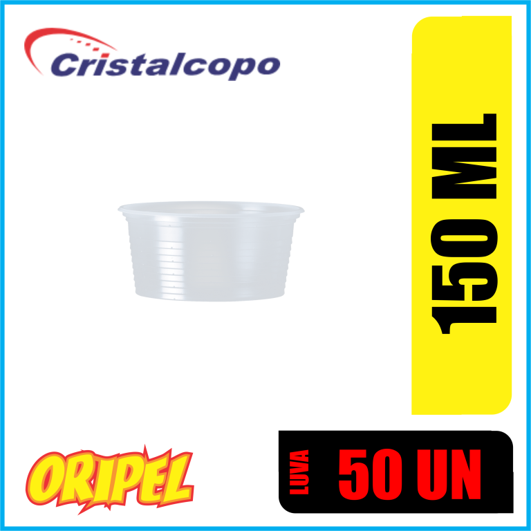 POTE TRANSPARENTE 150ML P-150TR CRISTALCOPO 50 UN