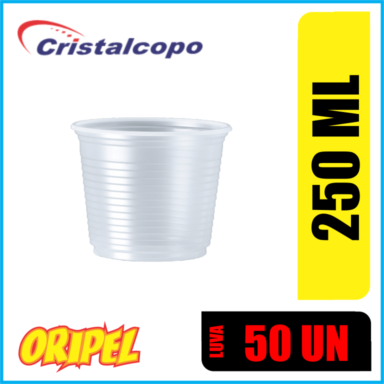POTE TRANSPARENTE 250ML P-250TR CRISTALCOPO 50 UN