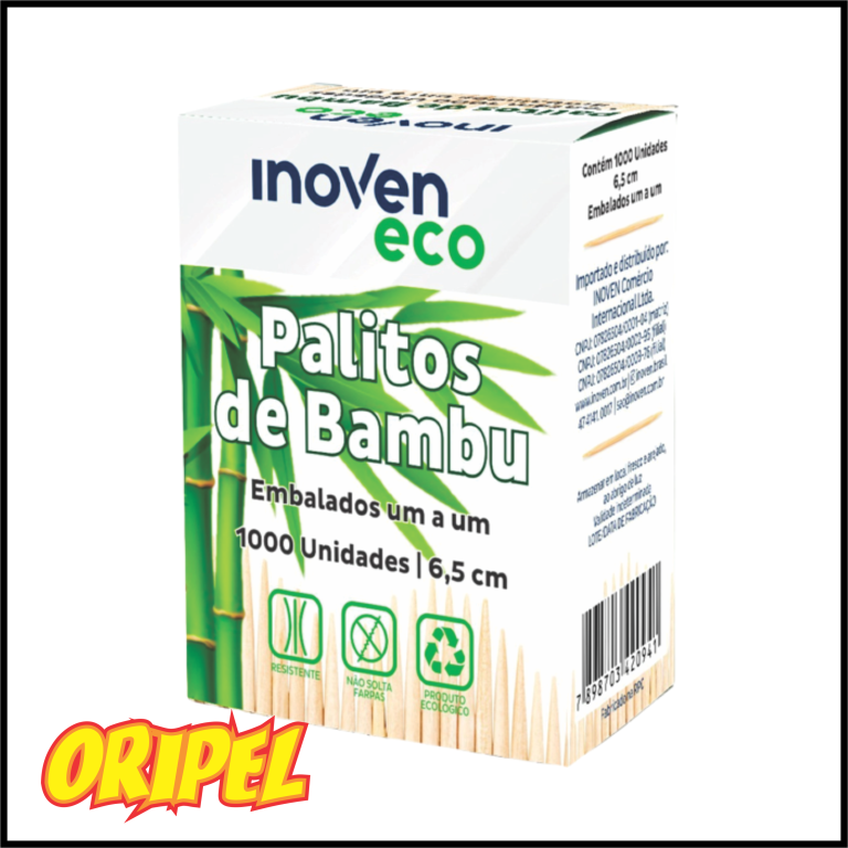 PALITO DENTE BAMBU EMBALADO INOVEN 1000 UN
