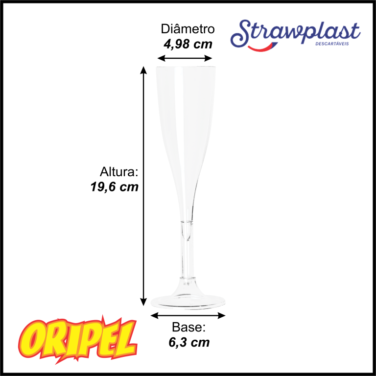 TAÇA CHAMPAGNE 120ML/CRISTAL STRAWPLAST 4 UN
