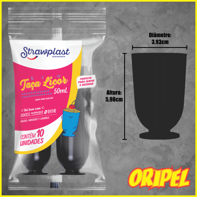 TAÇA 50ML LICOR PRETA STRAWPLAST 10 UN