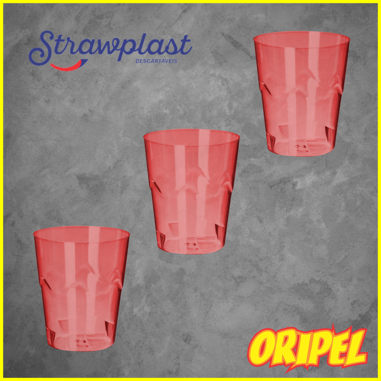 COPO 25ML MINI DOCE VERMELHO NEON STRAWPLAST 10 UN