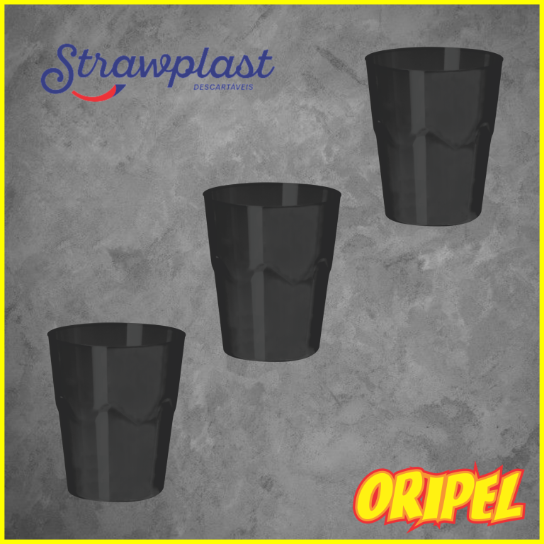 COPO 25ML MINI DOCE PRETO STRAWPLAST 10 UN