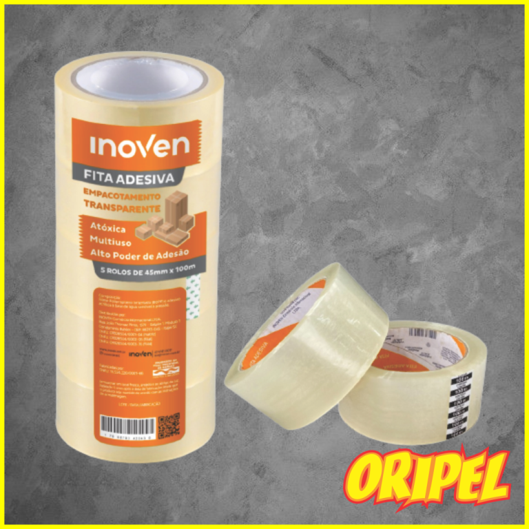 FITA ADESIVA CRISTAL 45MMX100M INOVEN 5 ROLOS