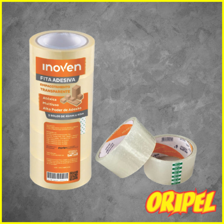 FITA ADESIVA CRISTAL 45MMX40M INOVEN 5 ROLOS