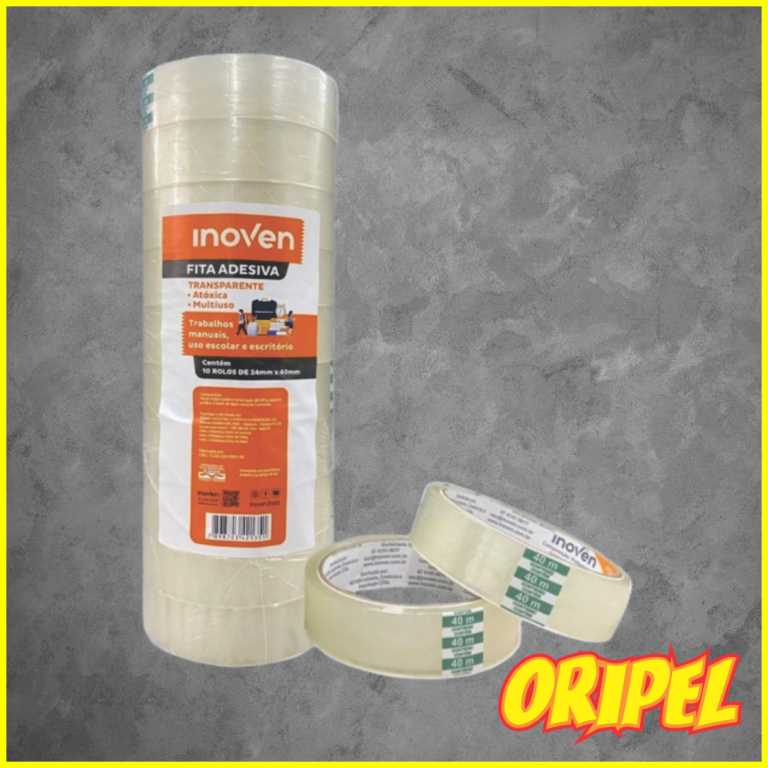 FITA ADESIVA CRISTAL 24MMX40M INOVEN 10 ROLOS