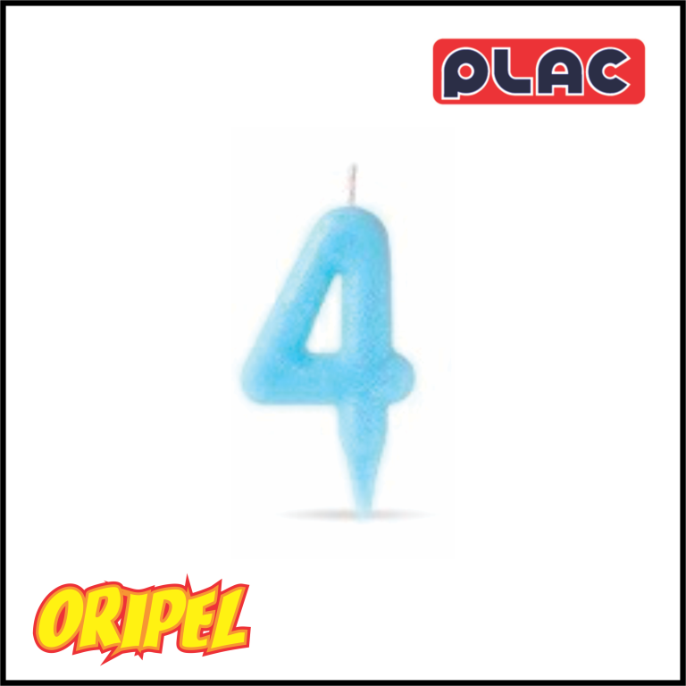 VELA CANDY COLORS AZUL/4 PLAC